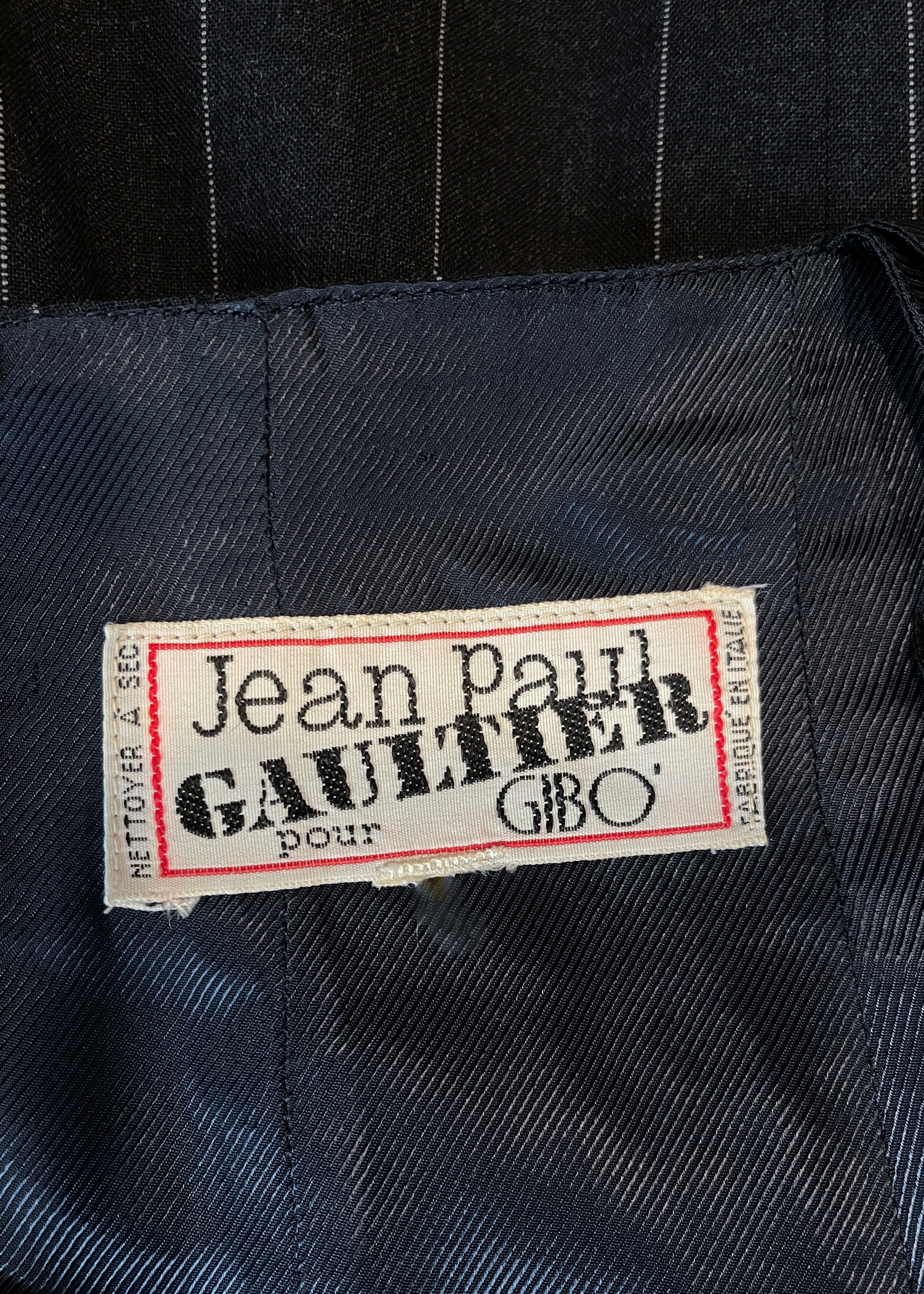Jean Paul Gaultier Pour Gibo Pinstripe Skirt 1980s