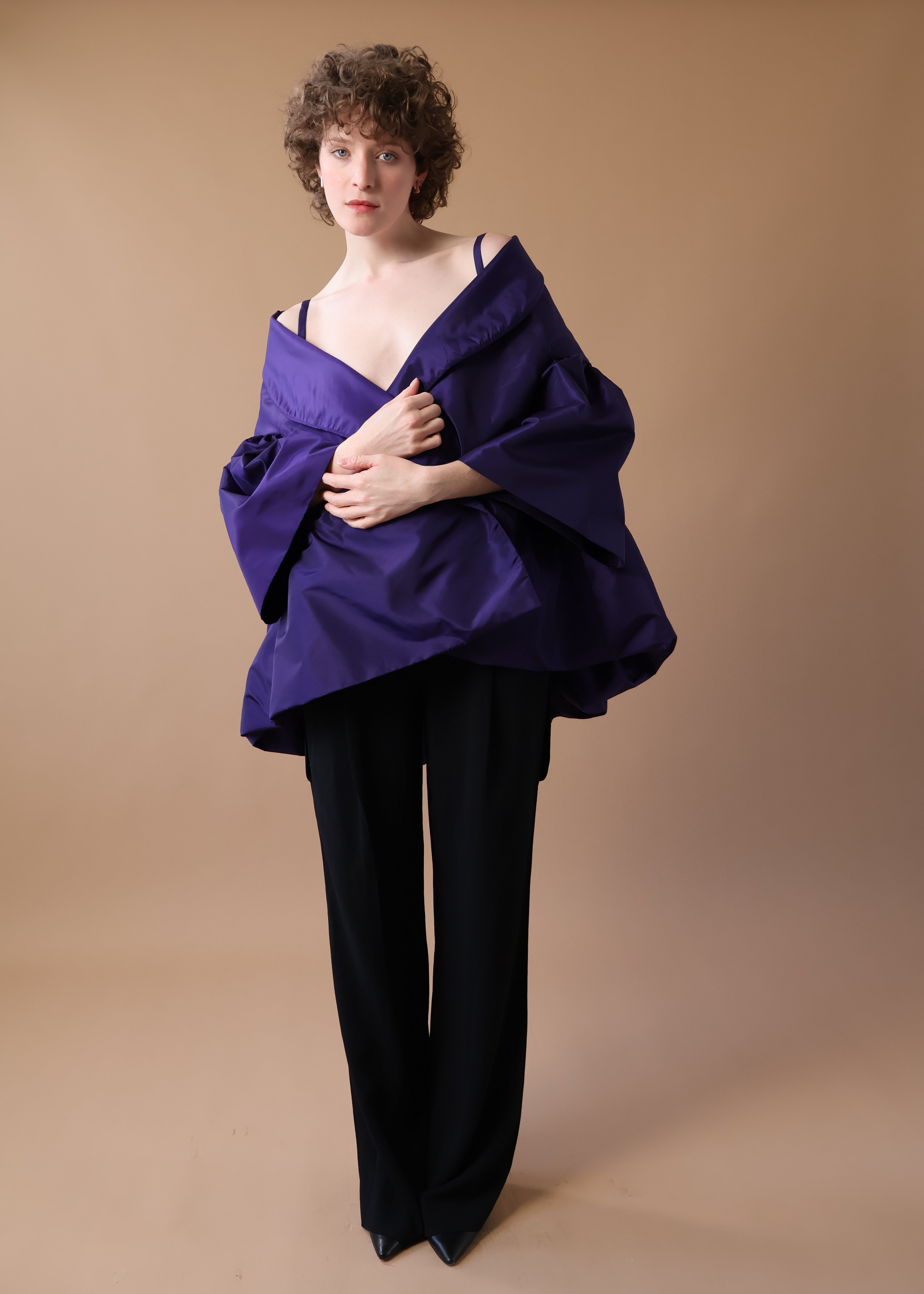 Vintage 1980s Victor Costa Taffeta Coat