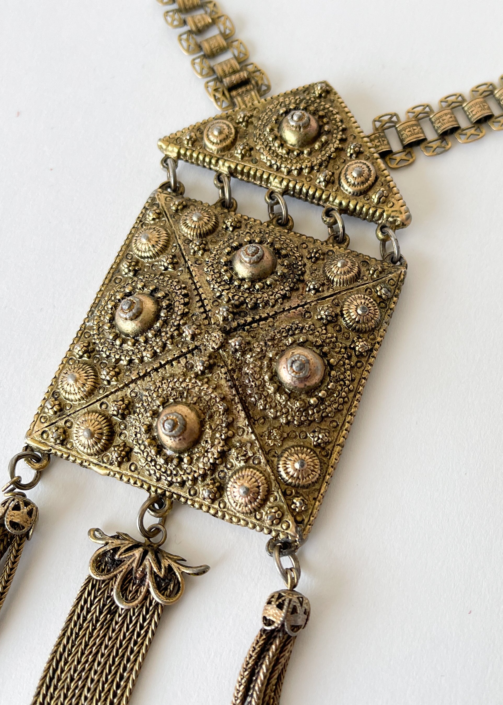 Etruscan Tassel Pendant Necklace