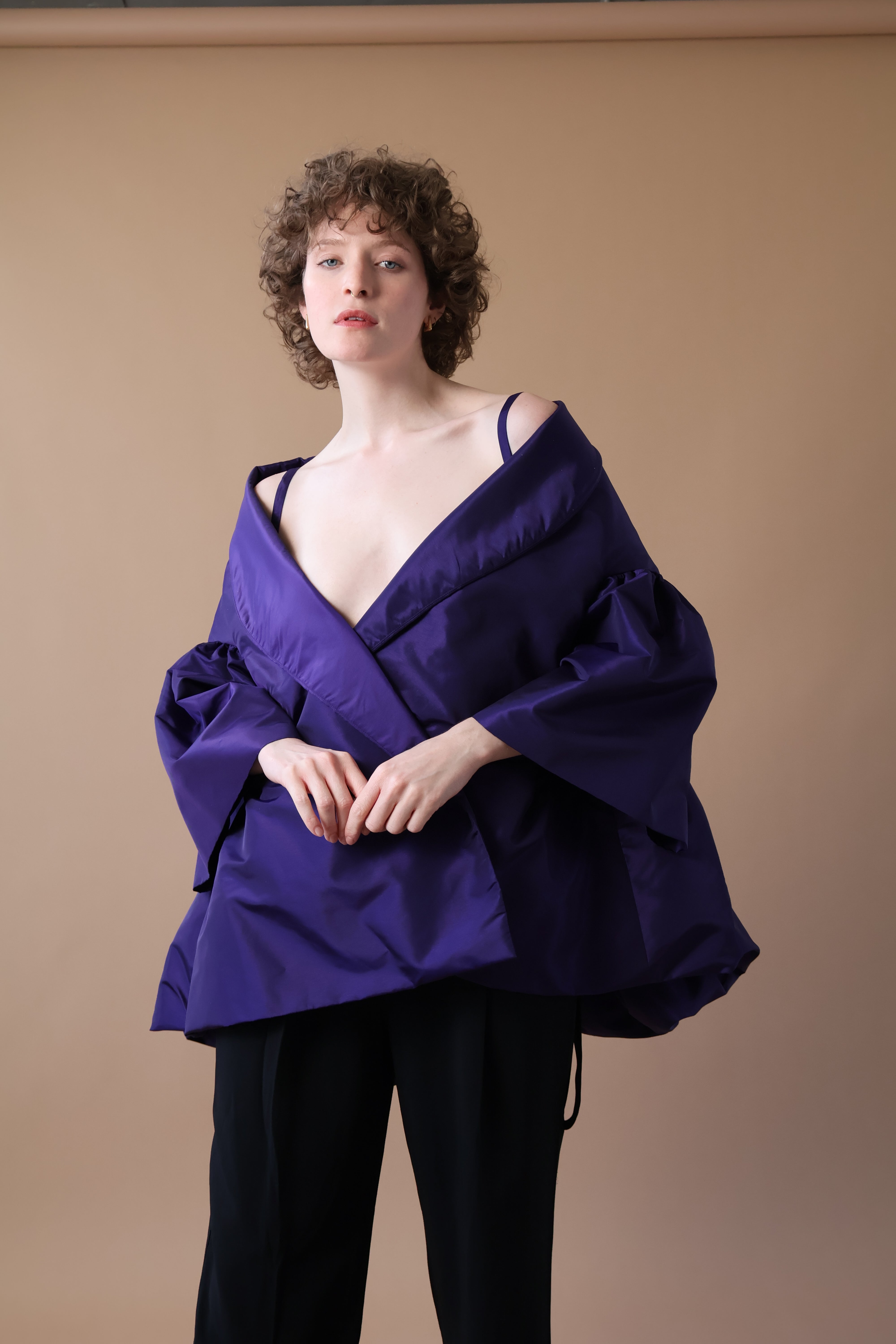Vintage 1980s Victor Costa Taffeta Coat