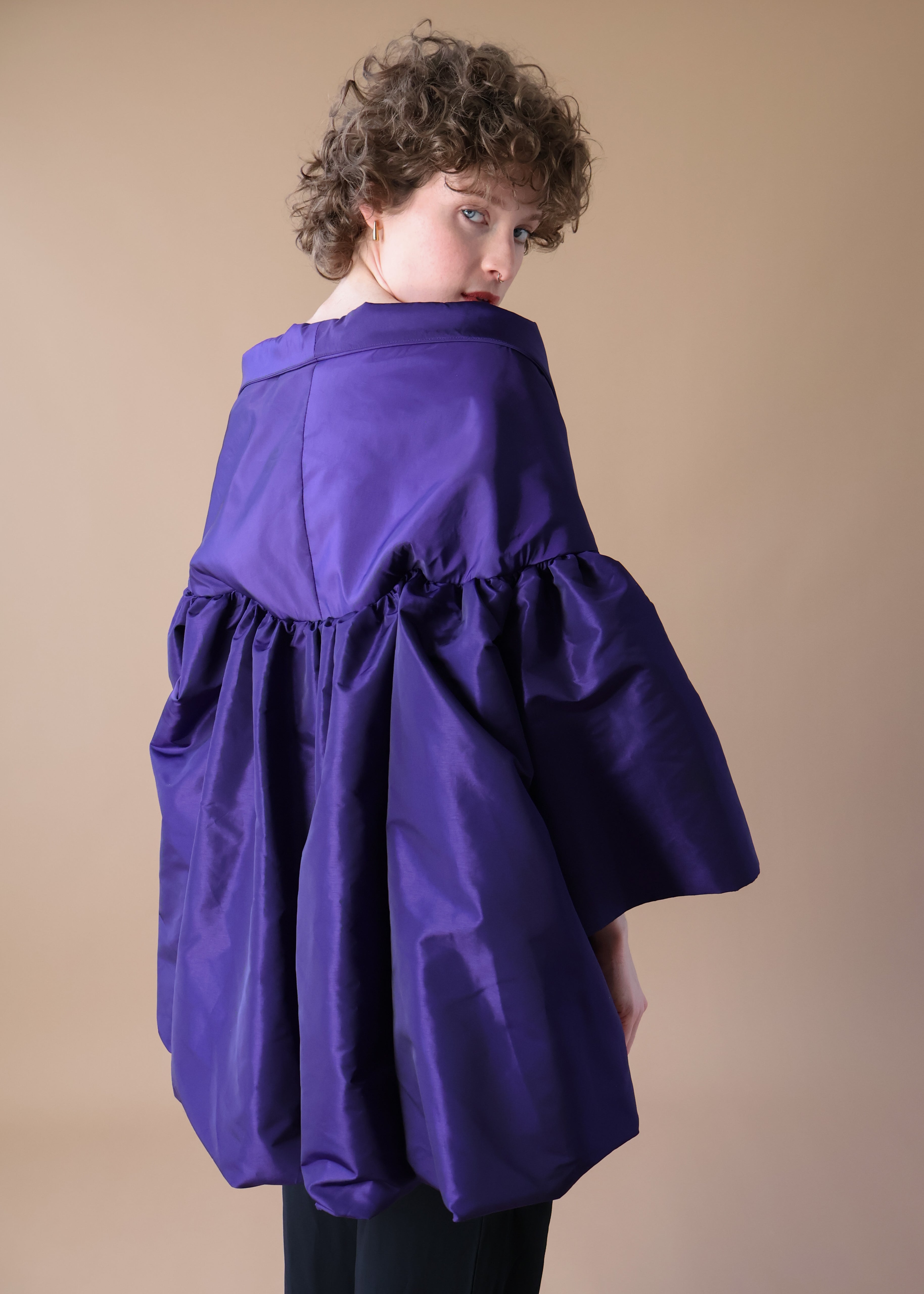 Vintage 1980s Victor Costa Taffeta Coat