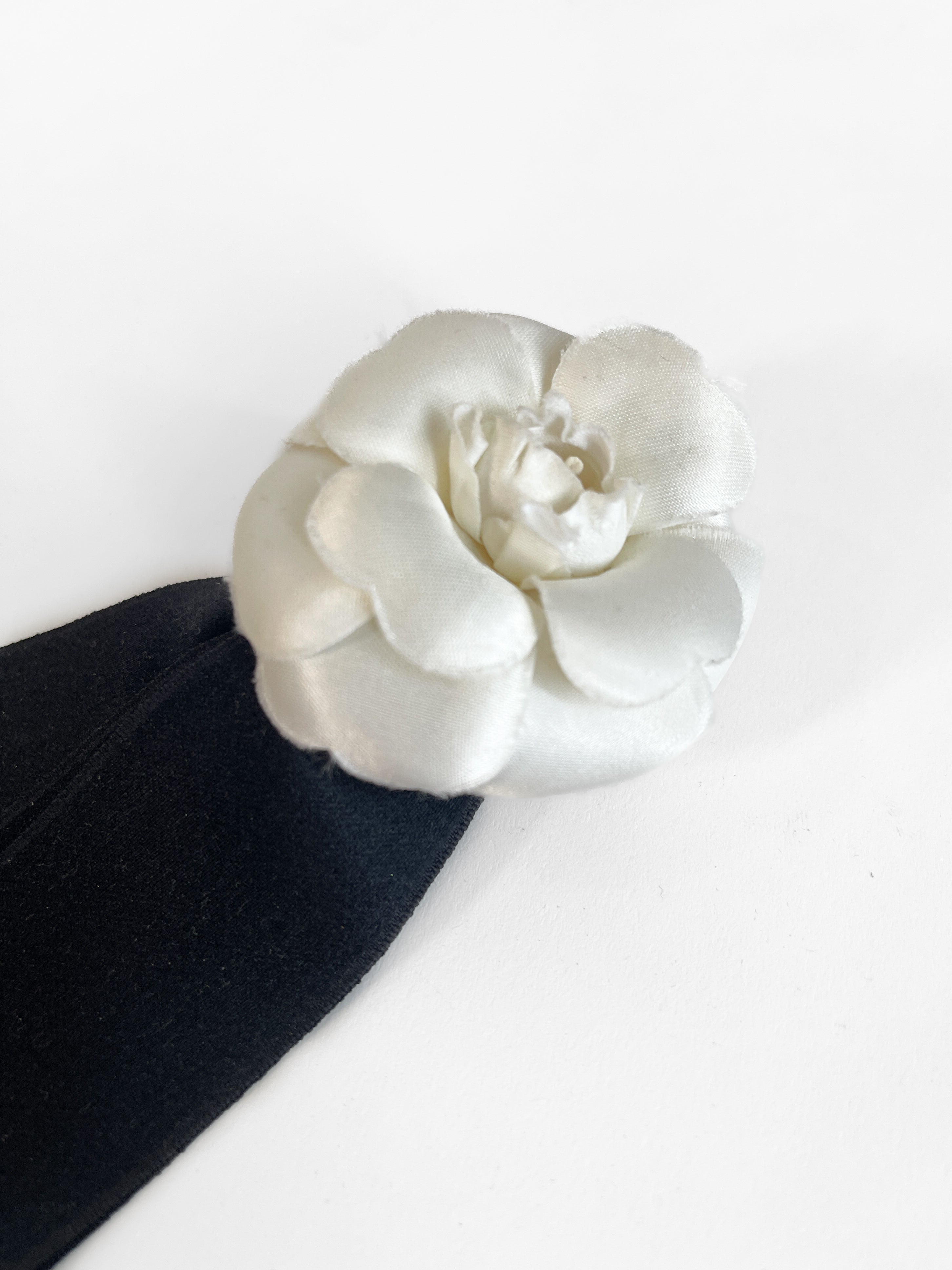 1990s Chanel Camellia & Ribbon Brooch — Made in France
