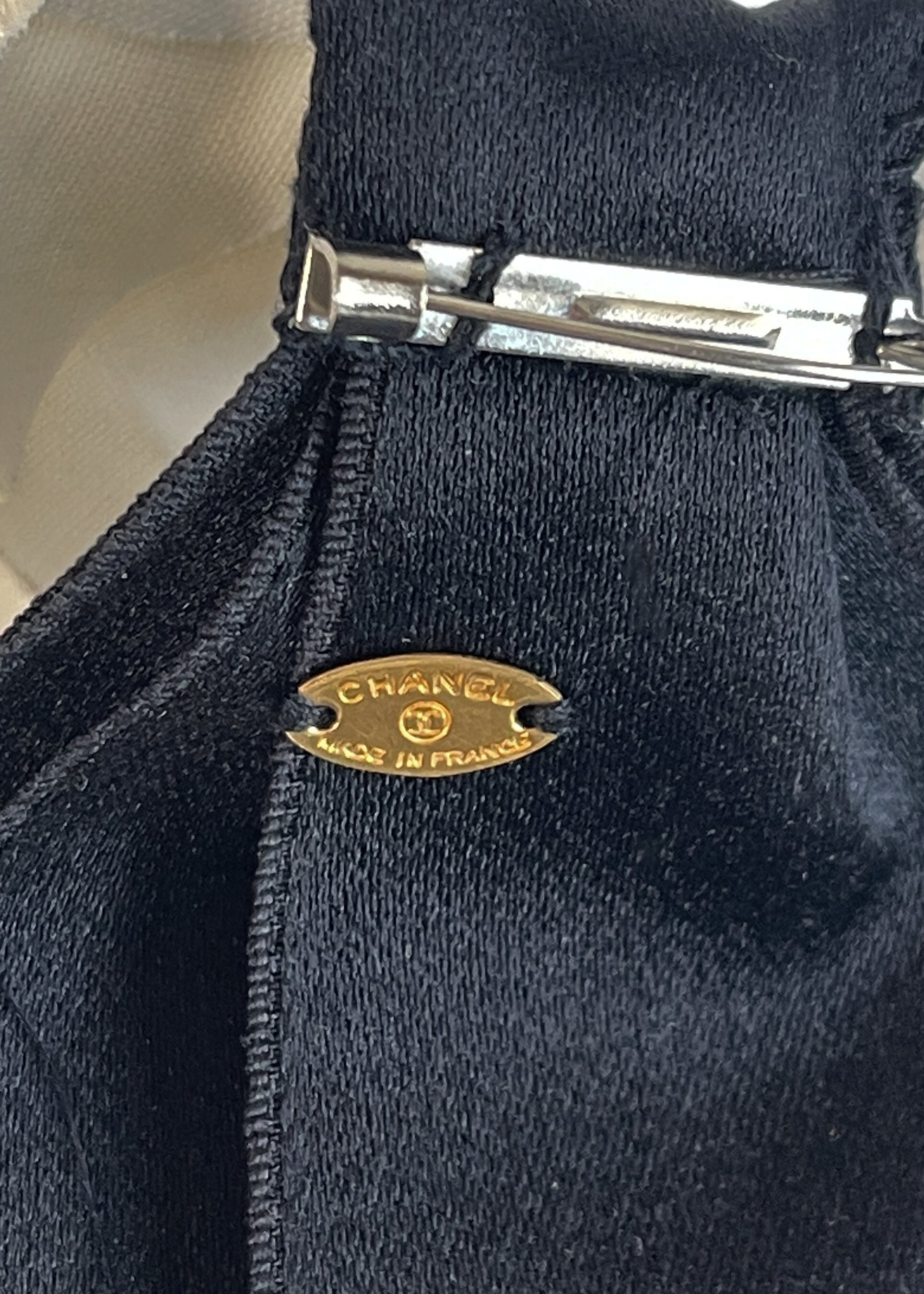 1990s Chanel Camellia & Ribbon Brooch — Made in France