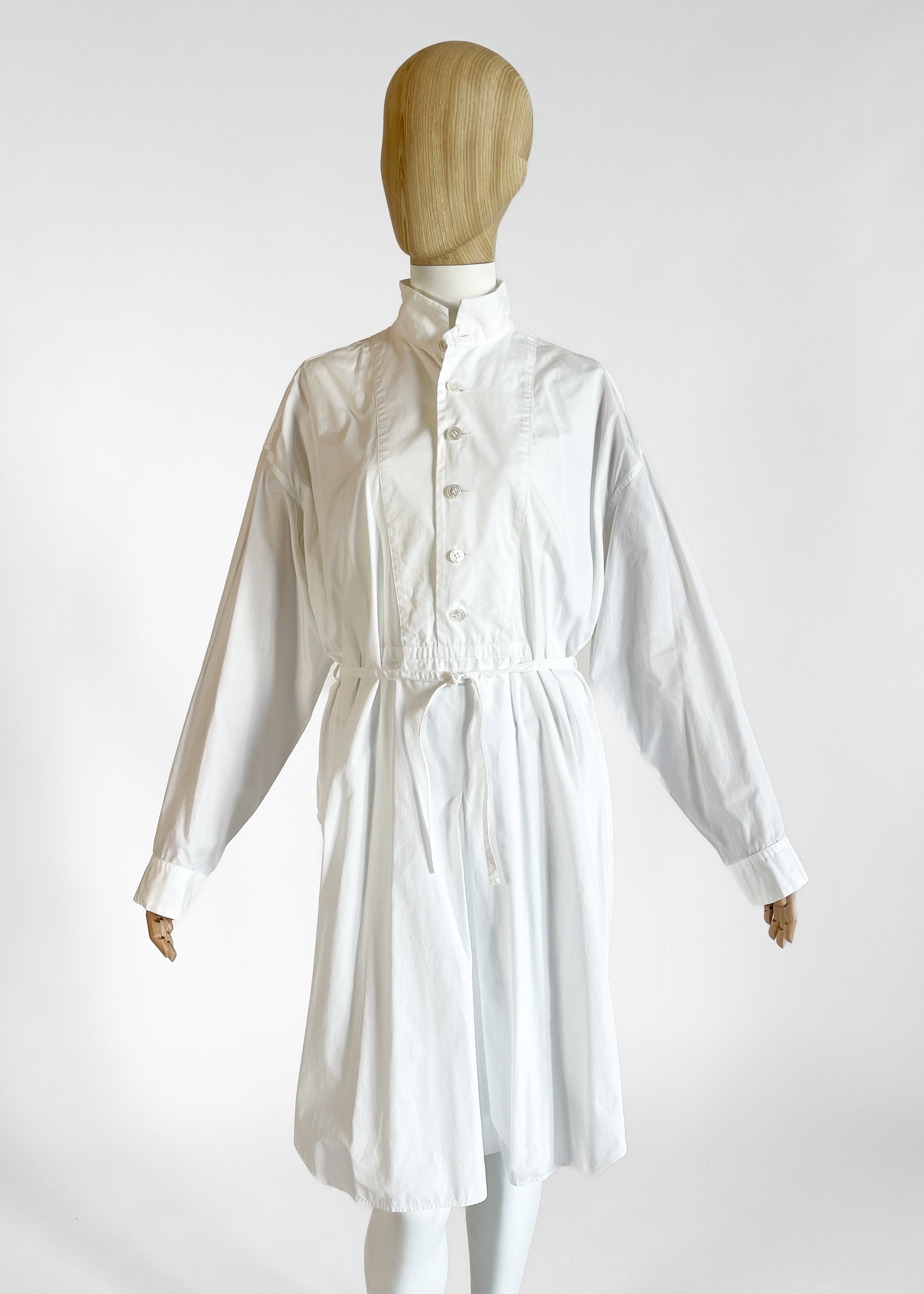 1990s Issey Miyake White Cotton Shirtdress — Convertible Romper