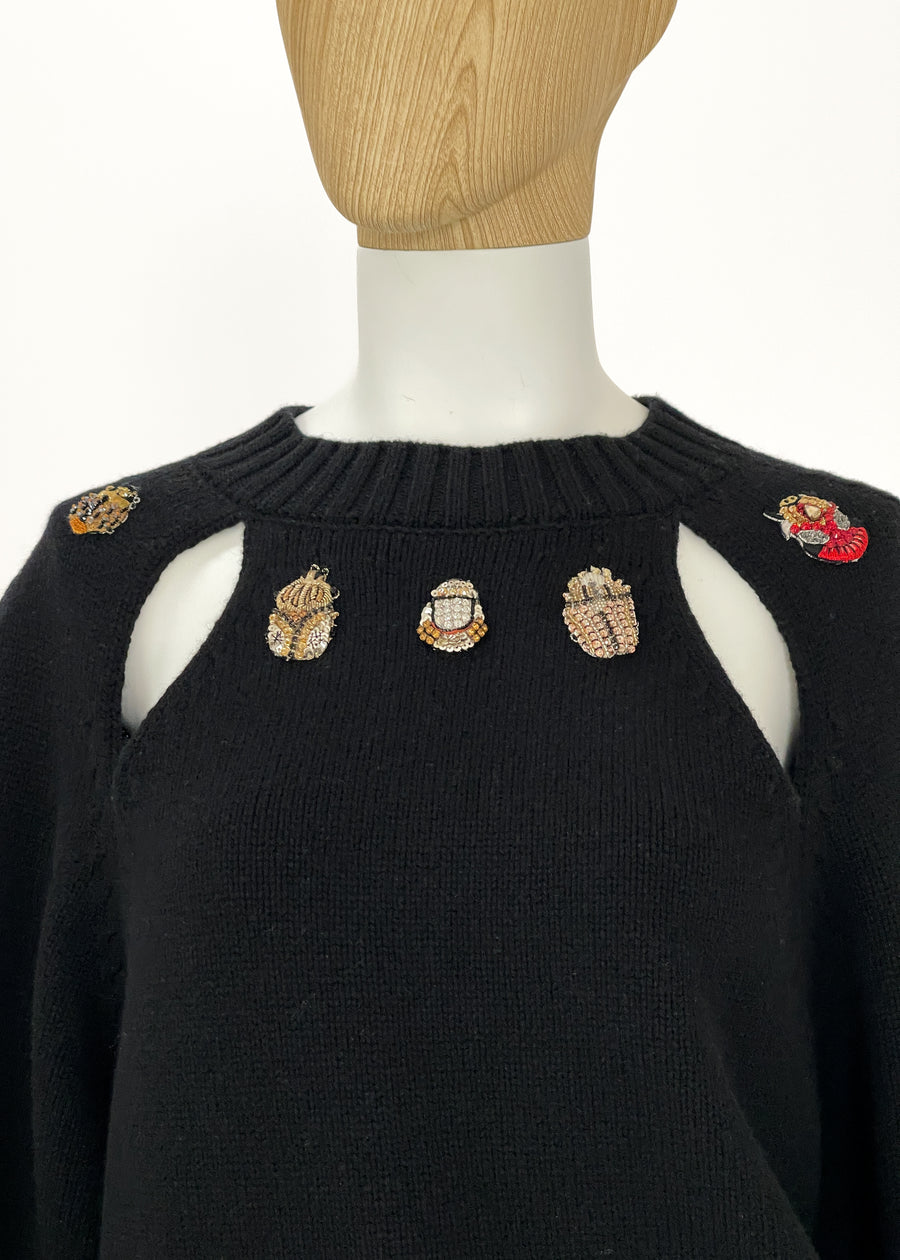 Alexander McQueen Bug Embellished Sweater