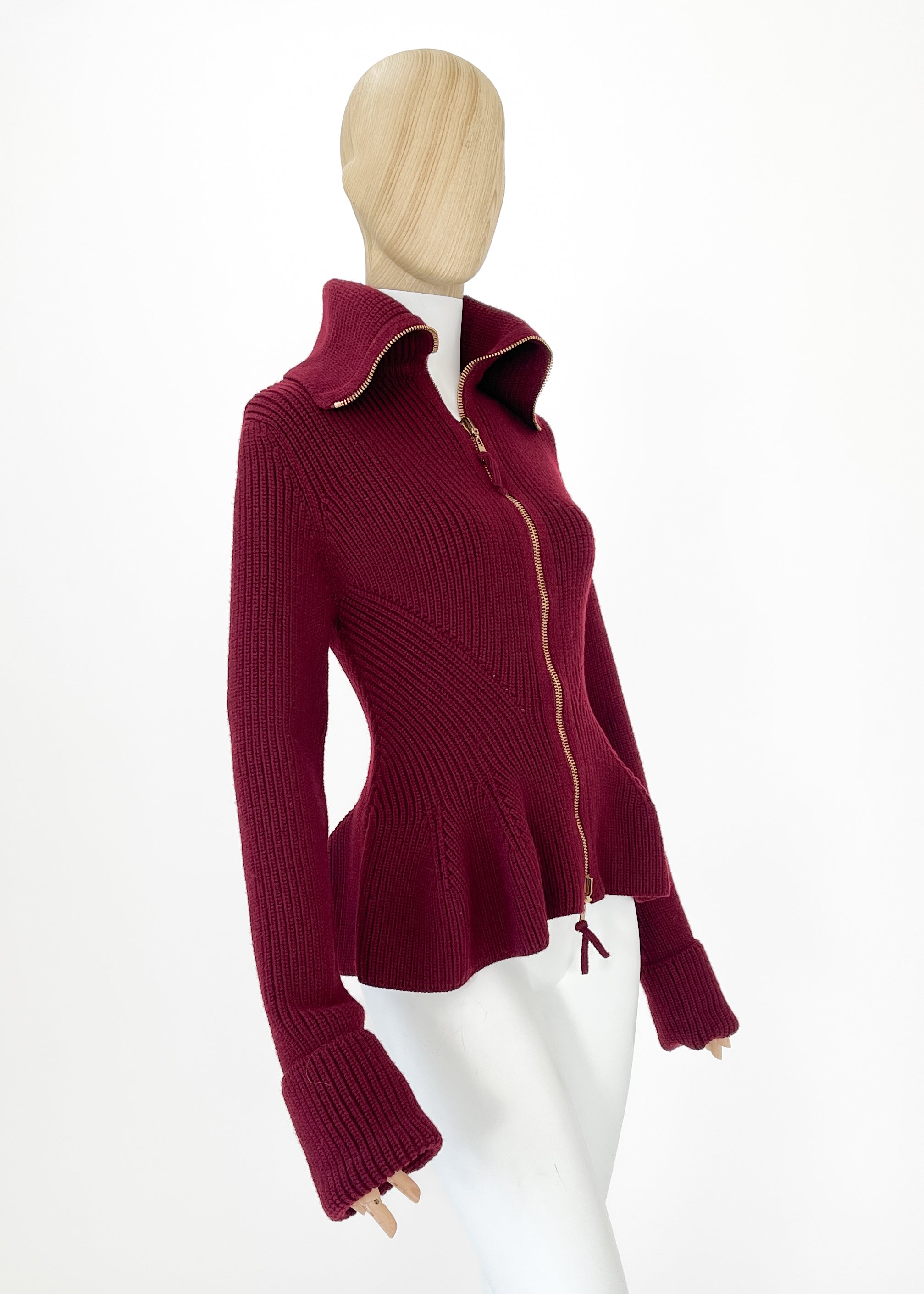 Alexander McQueen Peplum Cardigan Sweater
