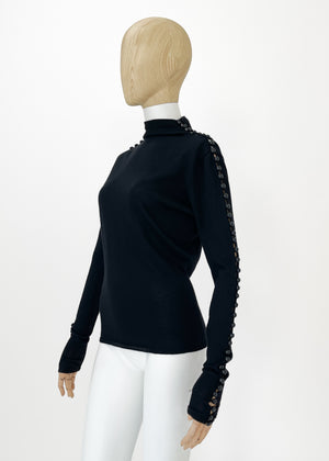 Alexander McQueen Button Sleeve Sweater