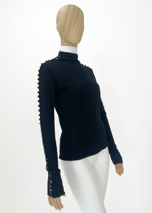 Alexander McQueen Button Sleeve Sweater