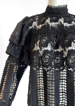 Anna Sui Black Lace Top