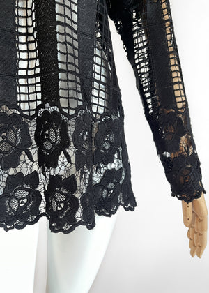 Anna Sui Black Lace Top