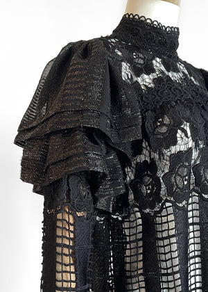 Anna Sui Black Lace Top