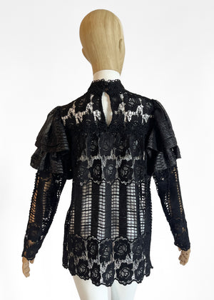 Anna Sui Black Lace Top