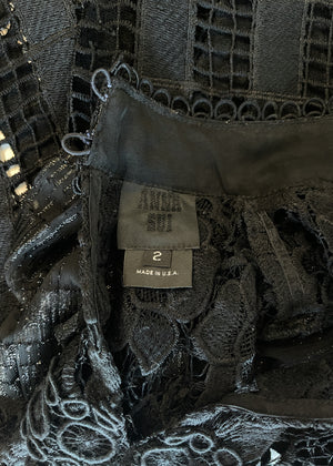 Anna Sui Black Lace Top