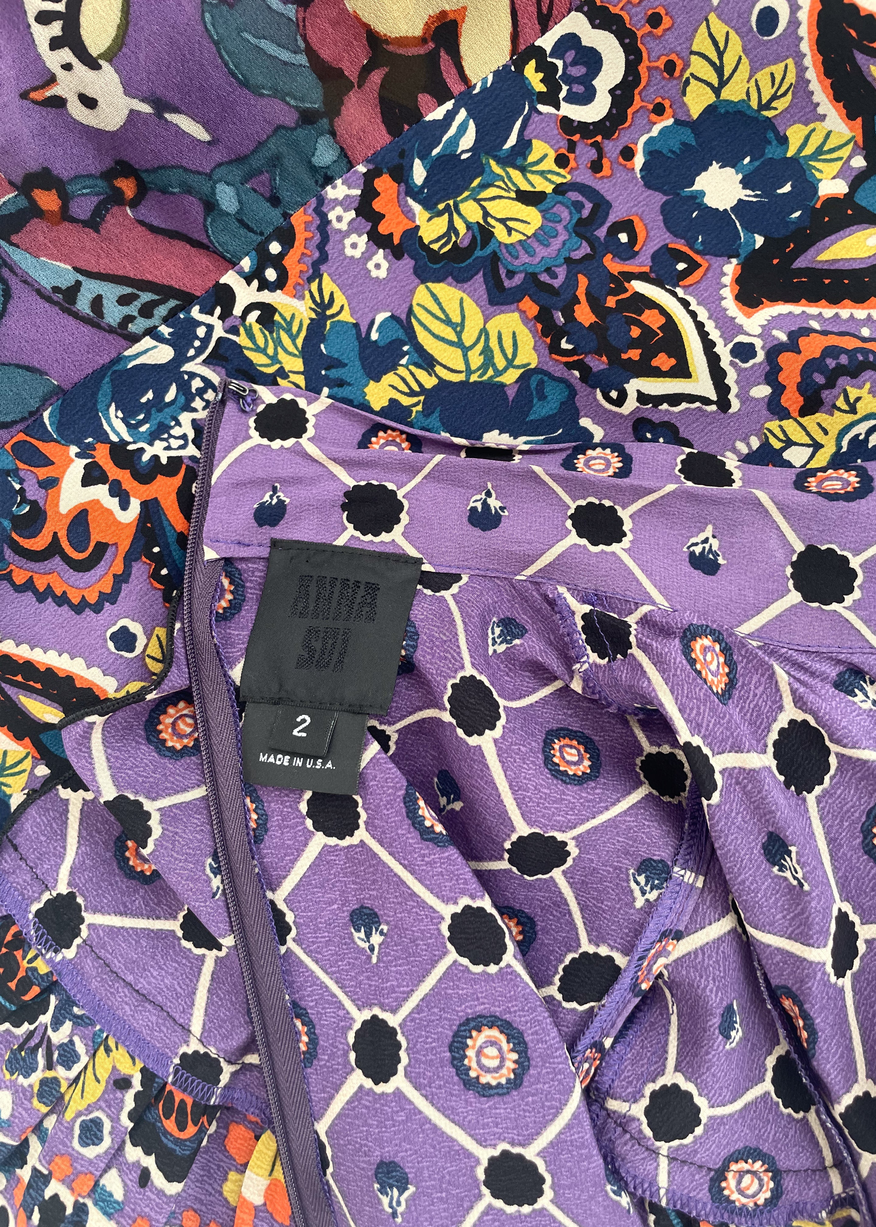 Anna Sui Silk Print Dress