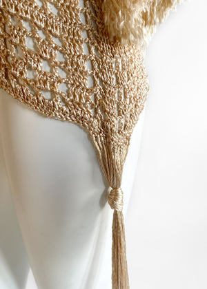 Vintage 1920s Fringed Knit Top
