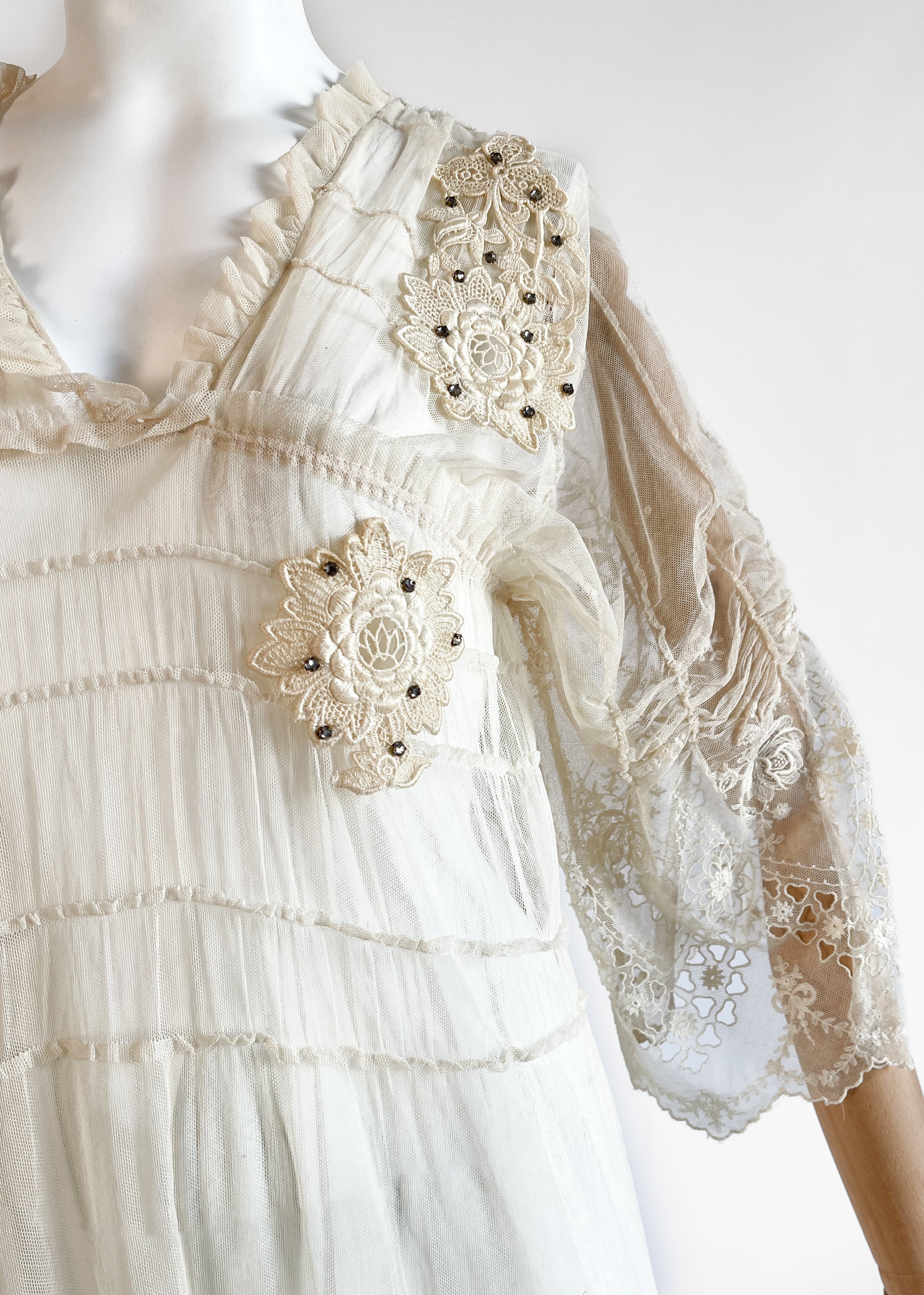 Vintage 1910s Mesh and Lace Dress Vintage 1910s Mesh and Lace Dress