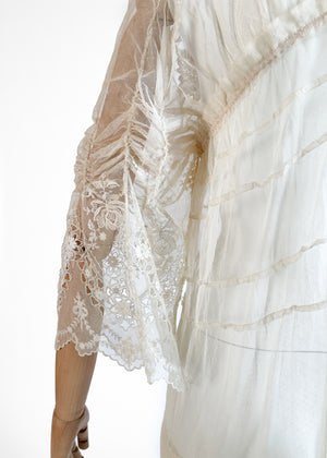 Vintage 1910s Mesh and Lace Dress