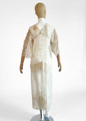 Vintage 1910s Mesh and Lace Dress