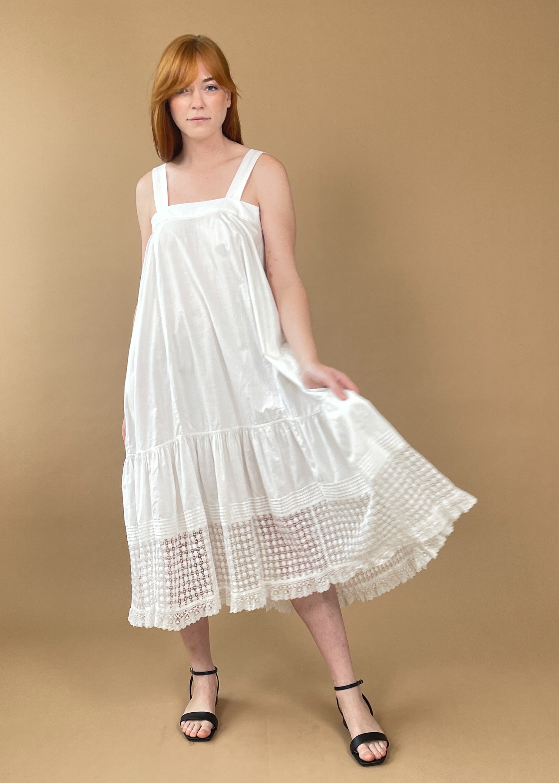 reworked vintage dresses Anna Corinna Wool Butterfly Flowers Smock Dress Hiloa Hawaii Reworked I'm Excited! Vintage Tank