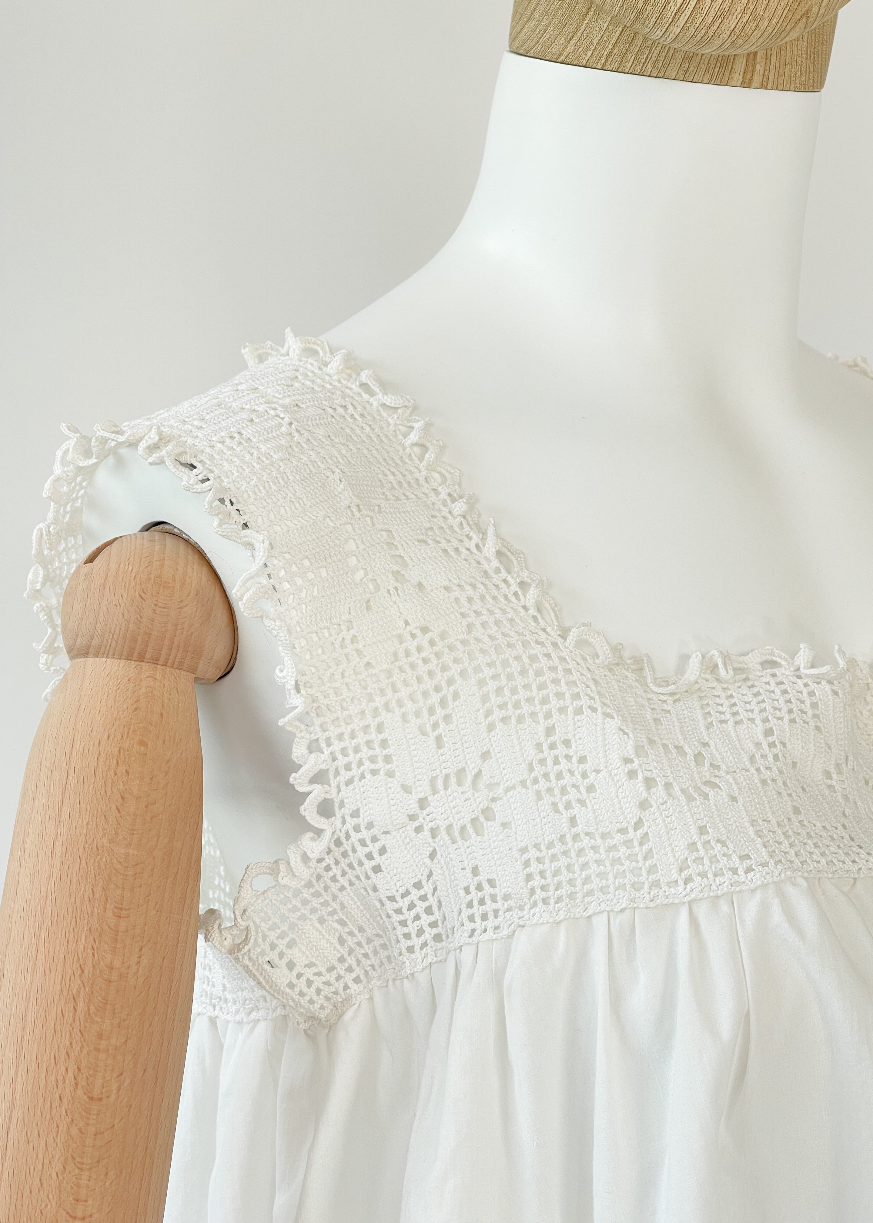 Vintage REworked Antique Cotton Lace Top