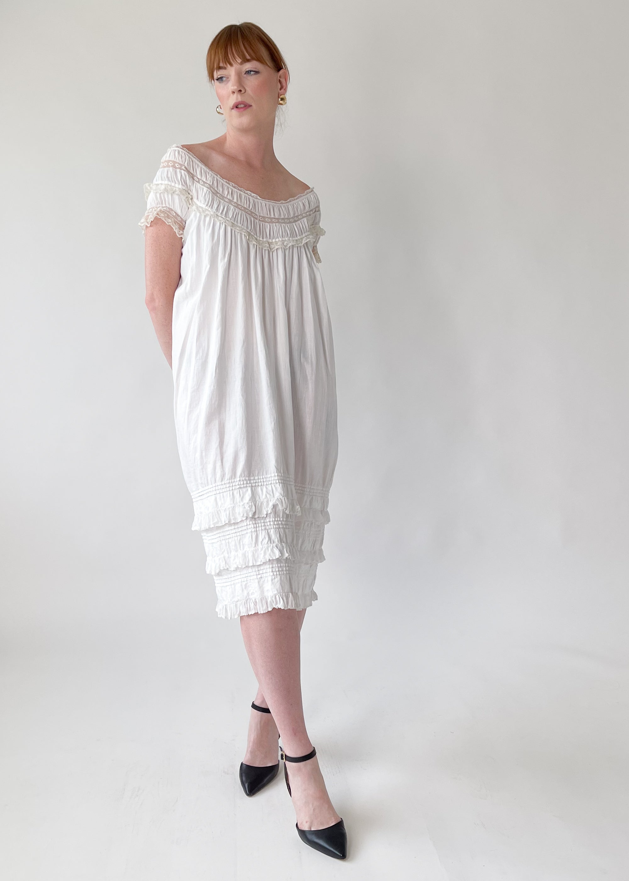 Antique Cotton and Lace Dress