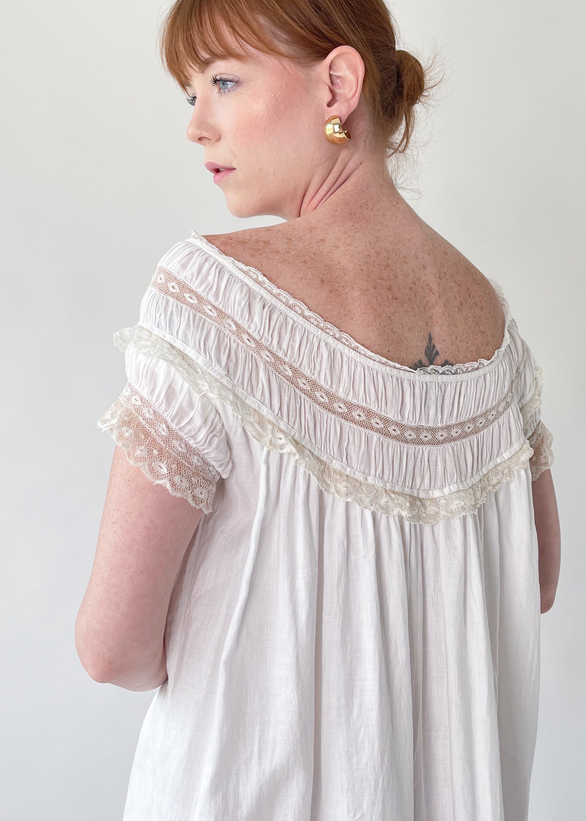 Antique Cotton and Lace Dress Antique Cotton and Lace Dress