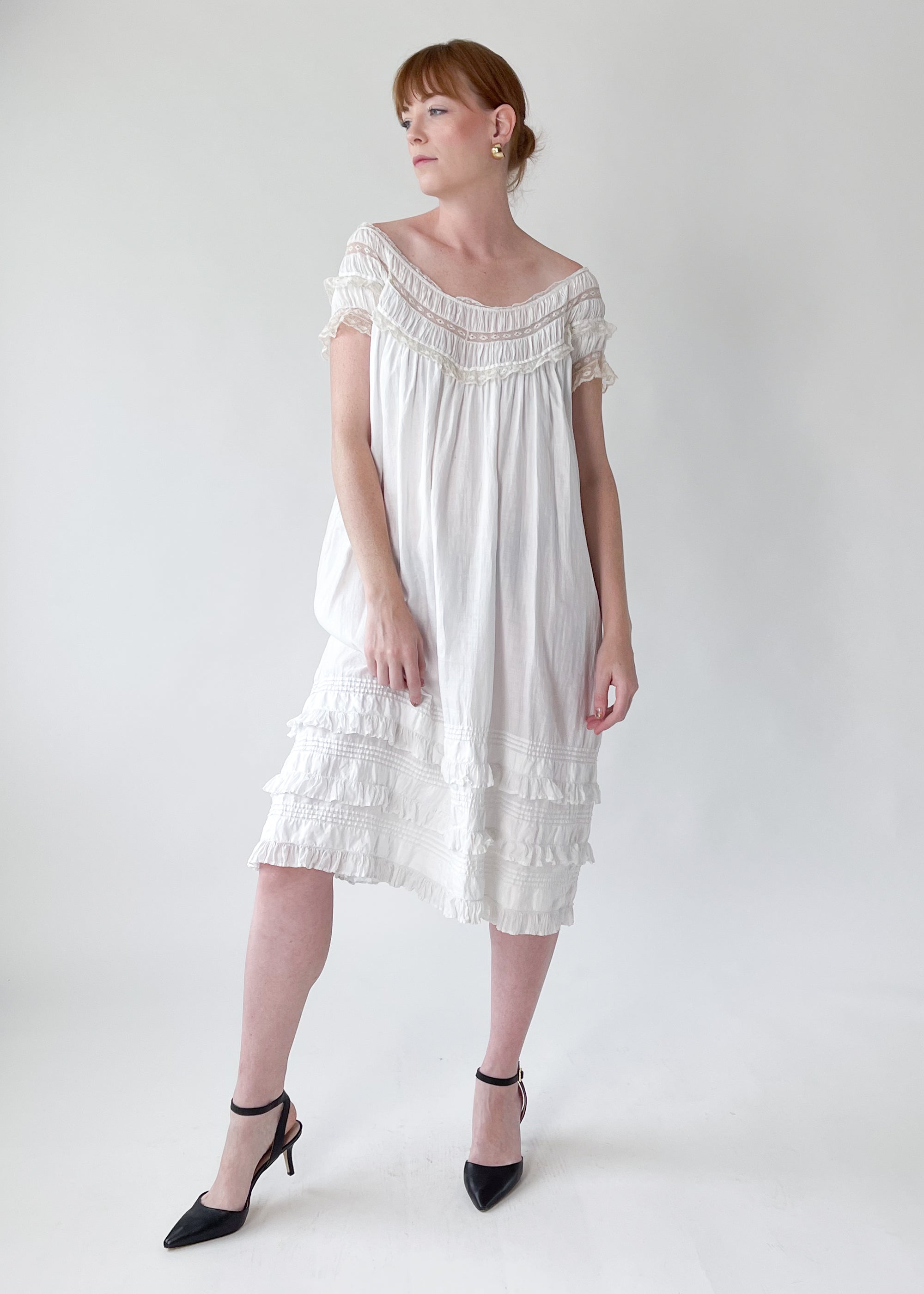 Antique Cotton and Lace Dress