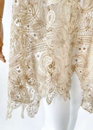Reworked Antique Lace Halter Dress