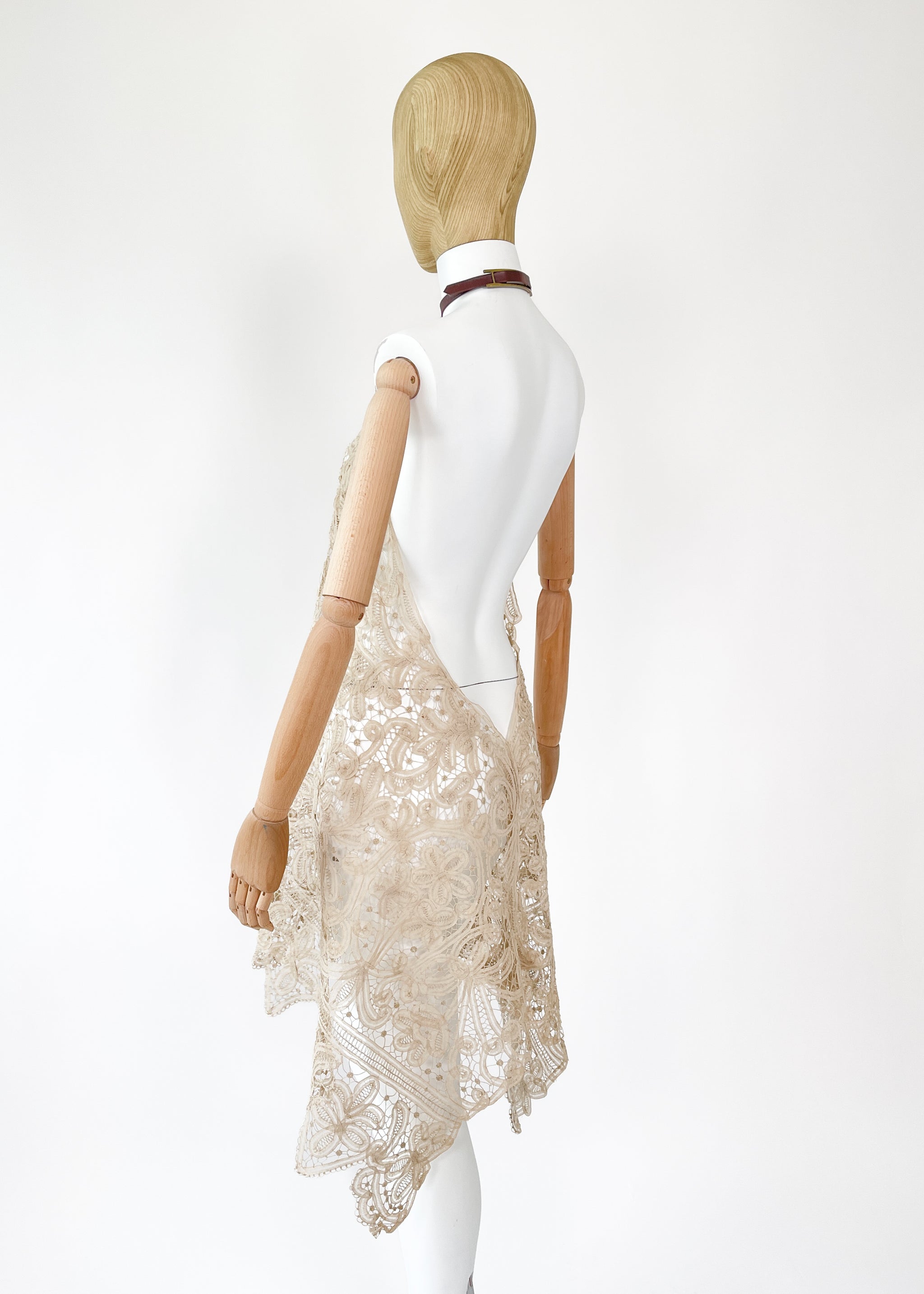 Reworked Antique Lace Halter Dress - Raleigh Vintage Reworked Antique Lace Halter Dress - Raleigh Vintage