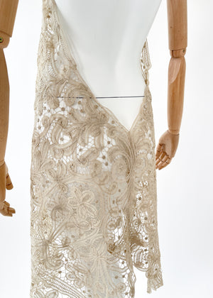 Reworked Antique Lace Halter Dress