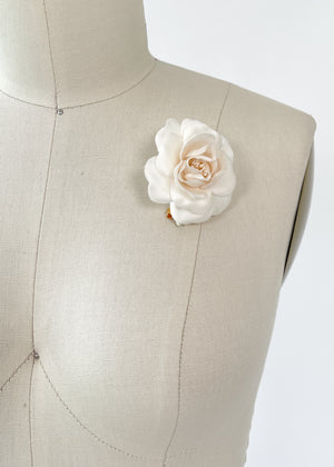 Vintage 1990s Chanel Camellia Flower Brooch