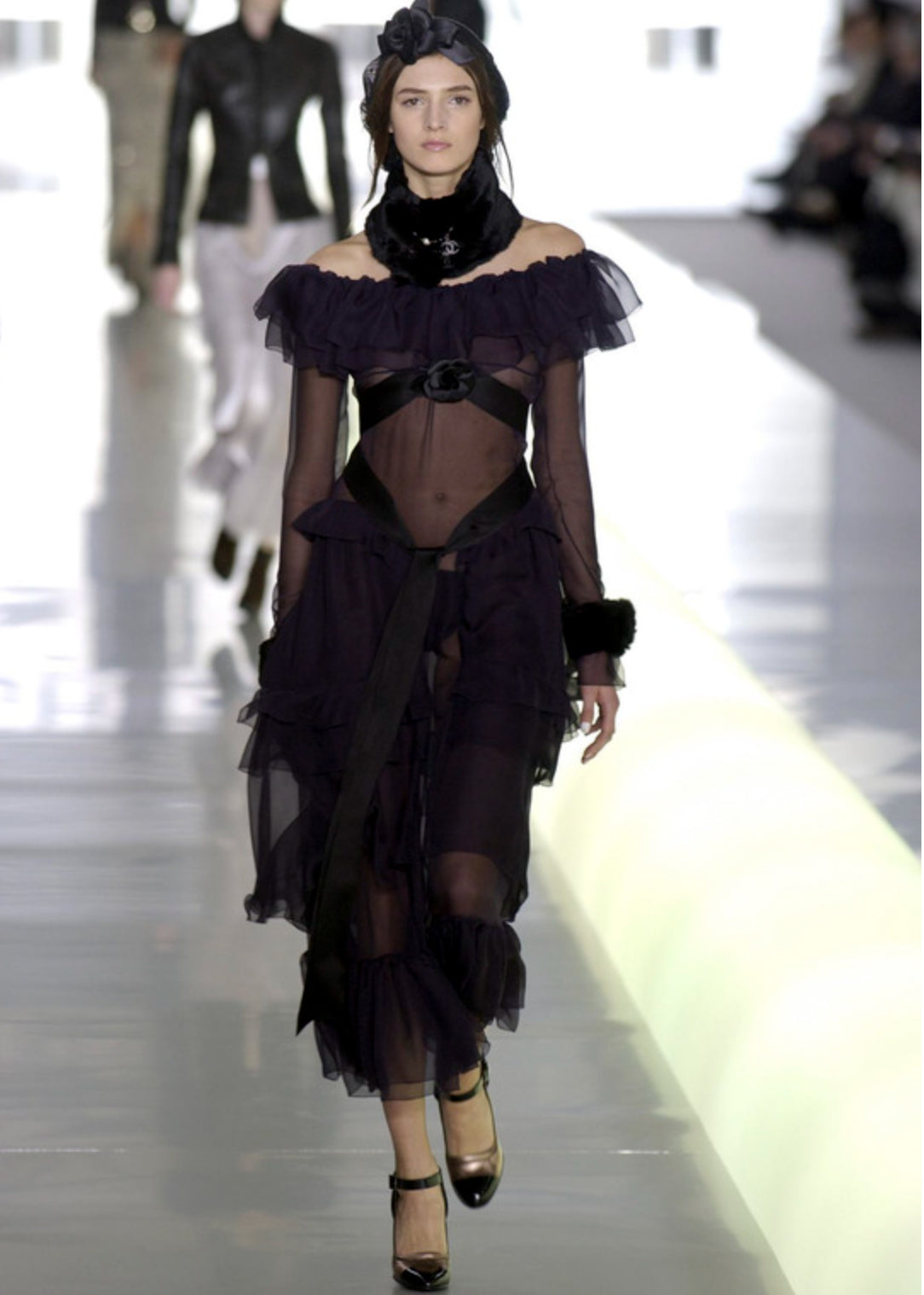 Chanel Silk Chiffon Tiered Skirt Fall 2003