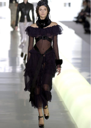 Chanel Silk Chiffon Tiered Skirt Fall 2003