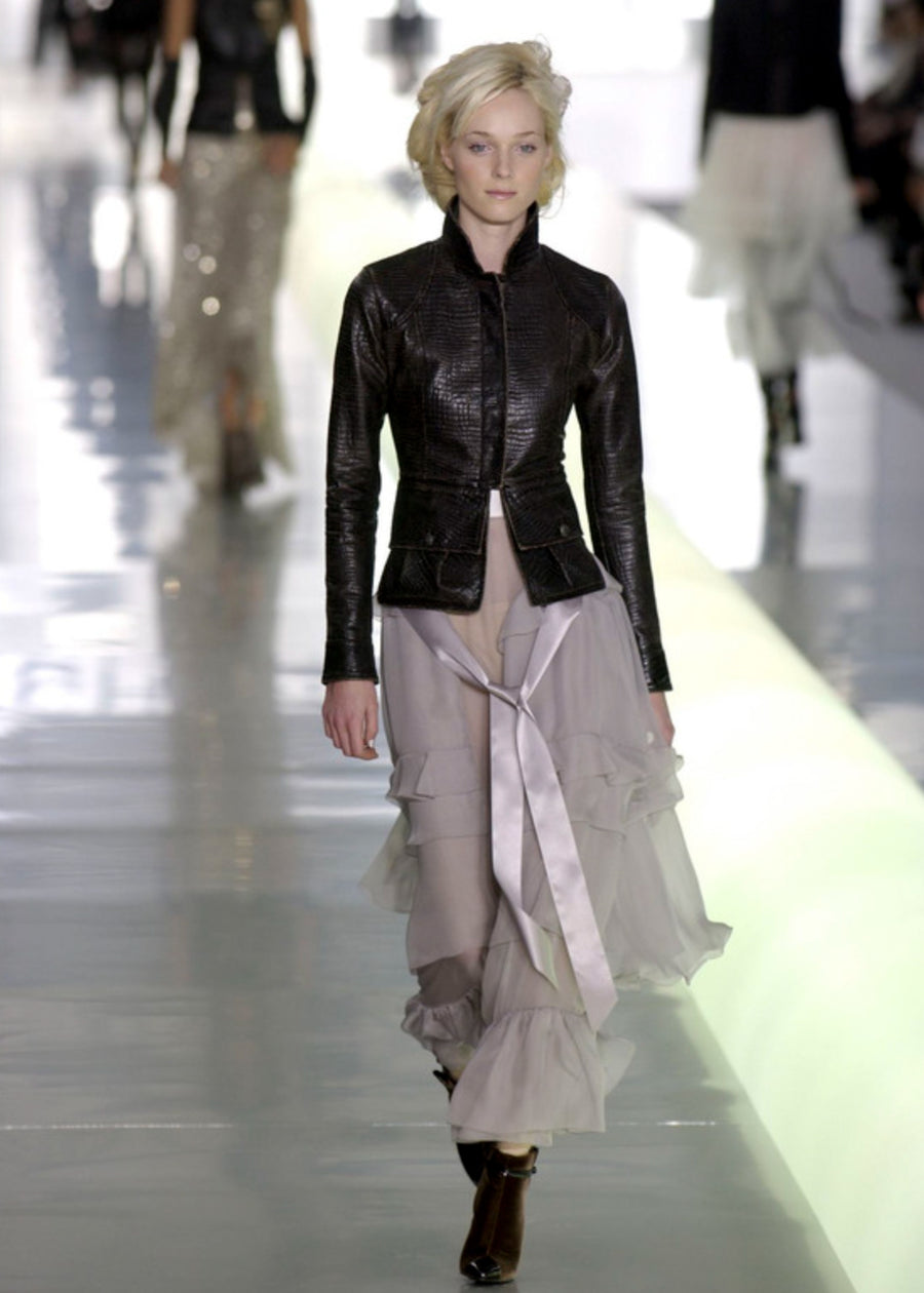 Chanel Silk Chiffon Tiered Skirt Fall 2003