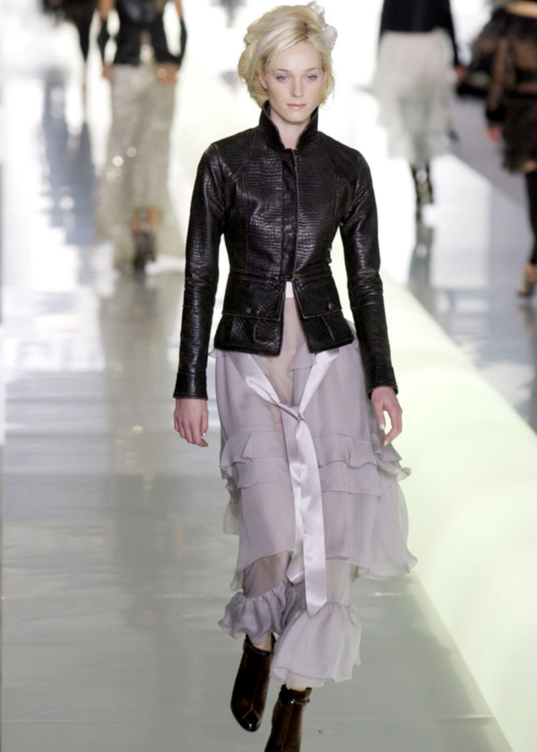 Chanel Silk Chiffon Tiered Skirt Fall 2003