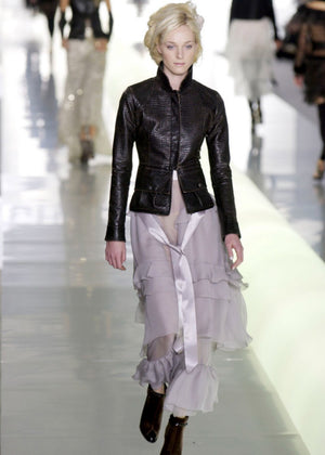 Chanel Silk Chiffon Tiered Skirt Fall 2003