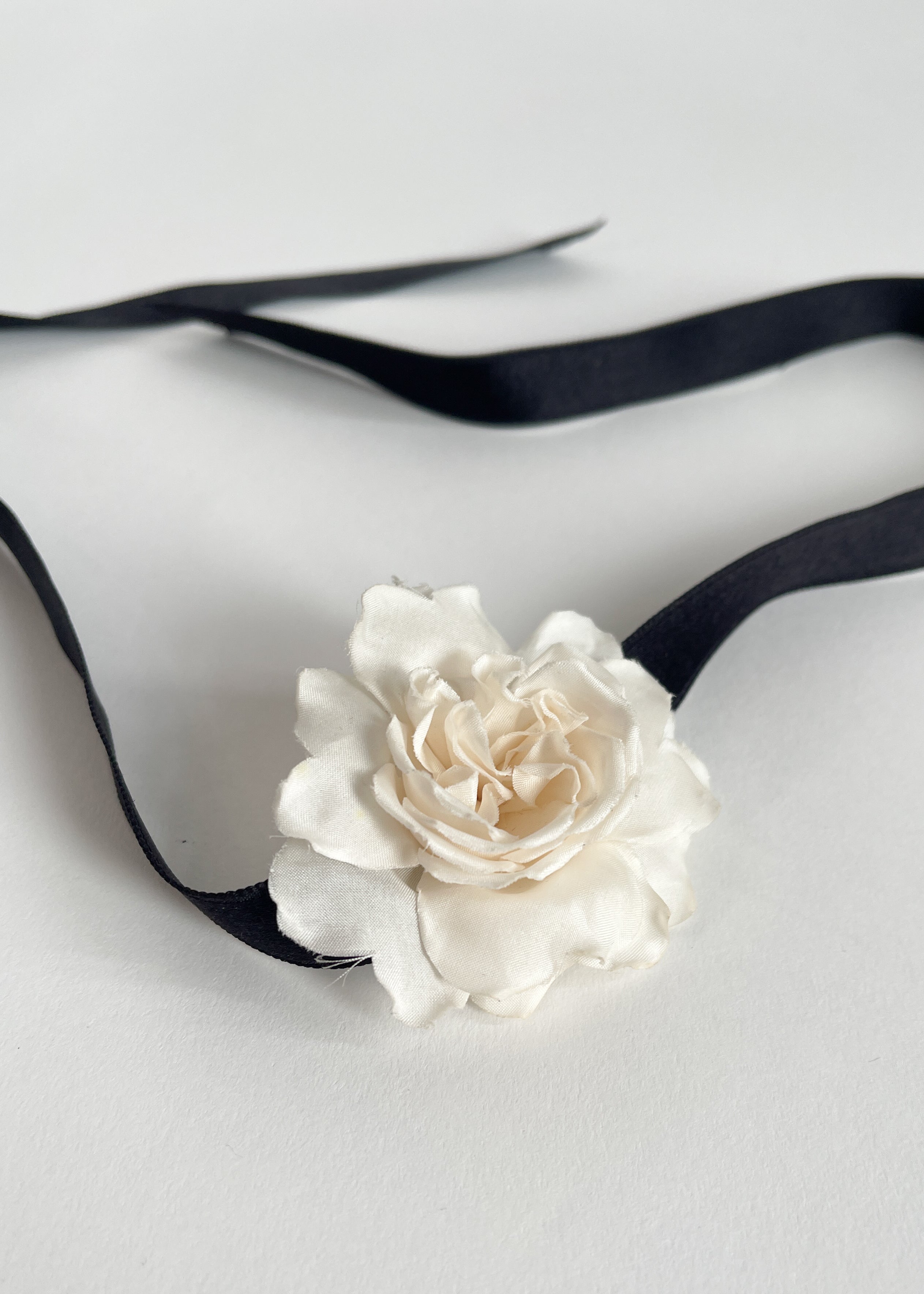 Vintage Chanel Camellia Ribbon Choker
