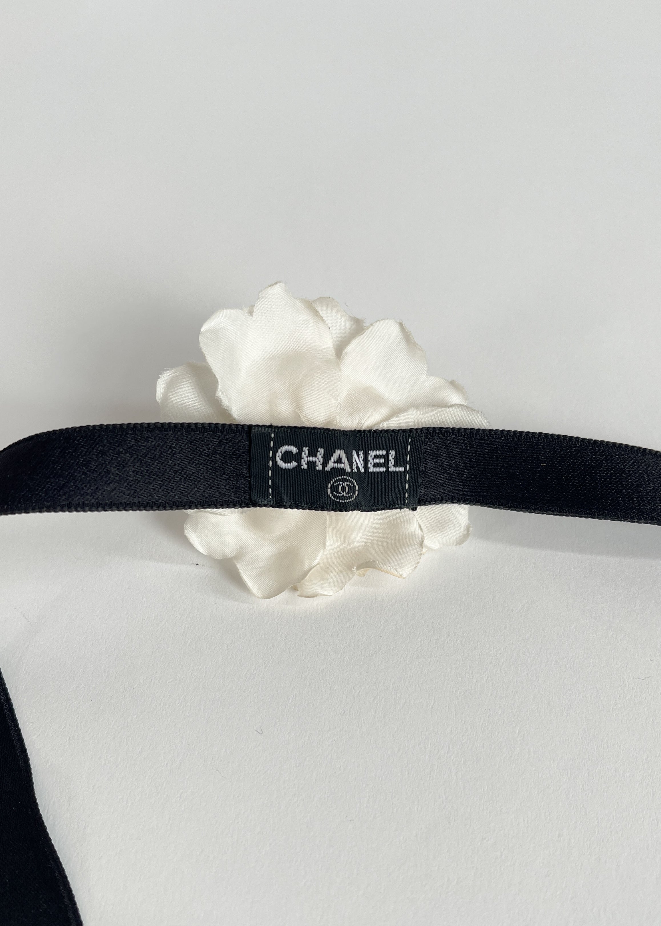 Vintage Chanel Camellia Ribbon Choker