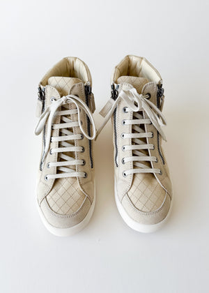 Chanel High Top Double Zip Sneakers