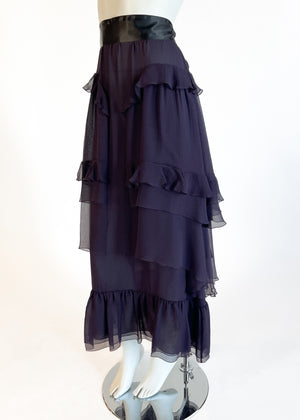 Chanel Silk Chiffon Tiered Skirt Fall 2003