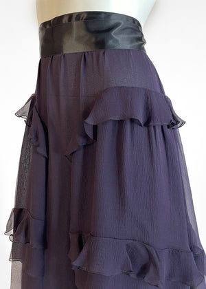 Chanel Silk Chiffon Tiered Skirt Fall 2003