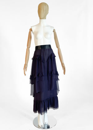 Chanel Silk Chiffon Tiered Skirt Fall 2003
