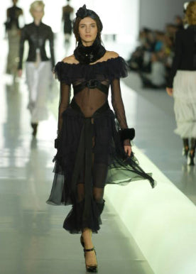 Chanel Silk Chiffon Tiered Skirt Fall 2003