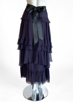 Chanel Silk Chiffon Tiered Skirt Fall 2003