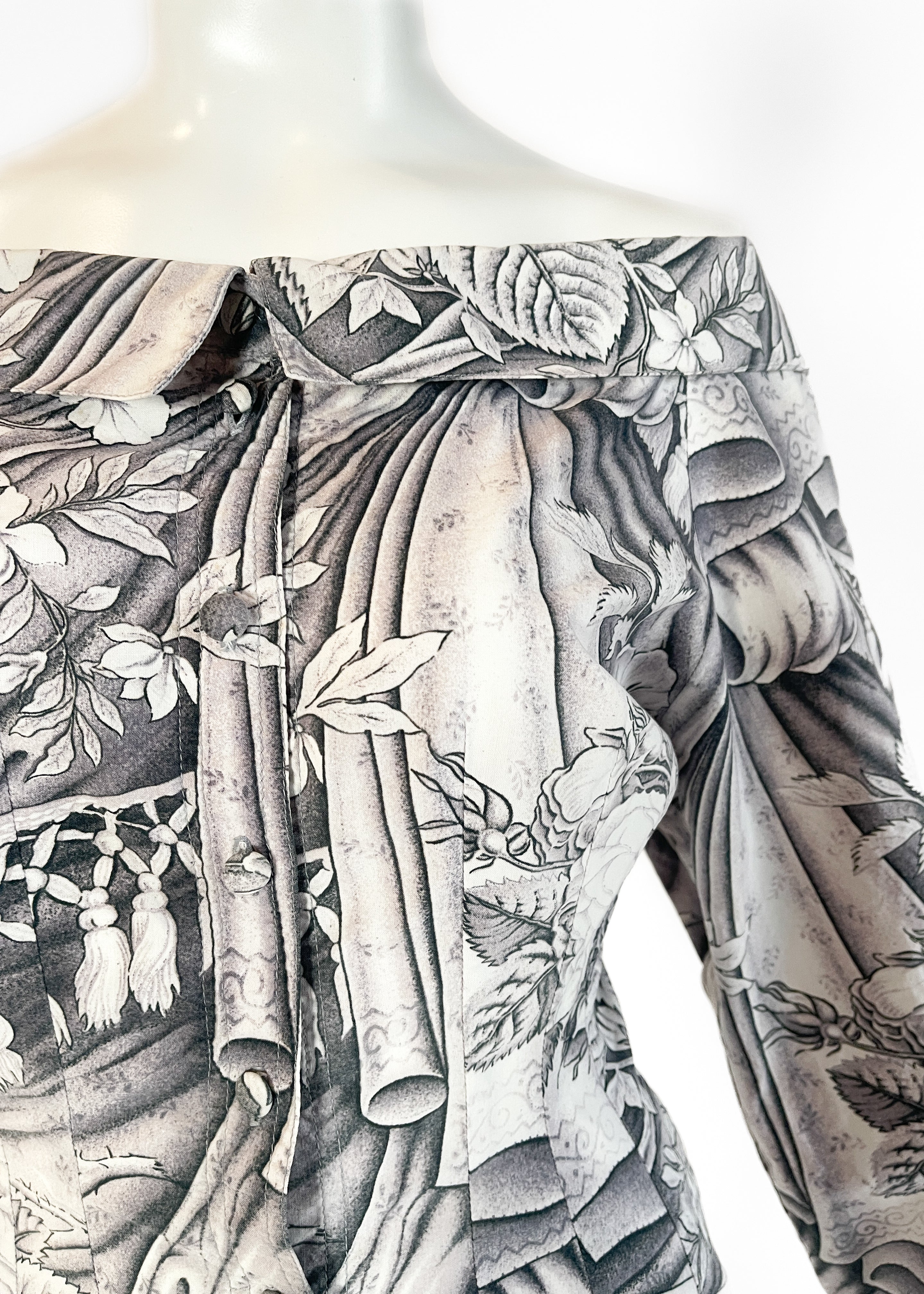 Chantal Thomass Engraving Print Shirt Spring 1989