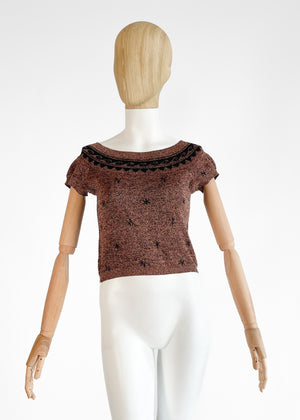 Chantal Thomass Metallic Knit Sweater Spring 1990