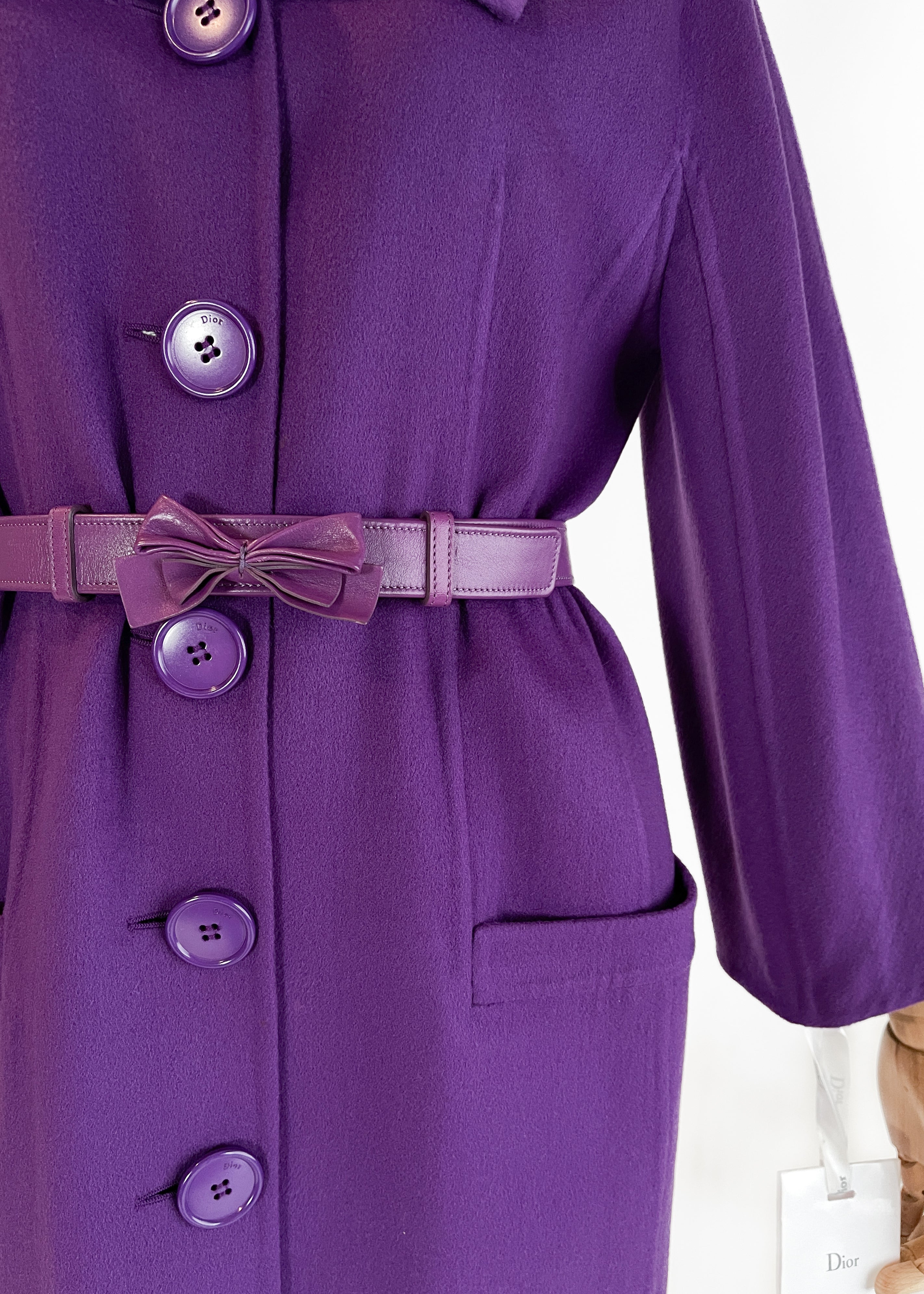 Christian Dior Violet Cashmere Coat