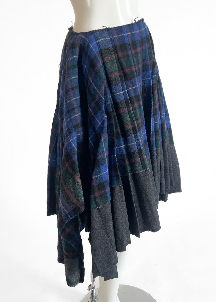 Vintage Comme des Garçons Wool Plaid Skirt Fall 2003