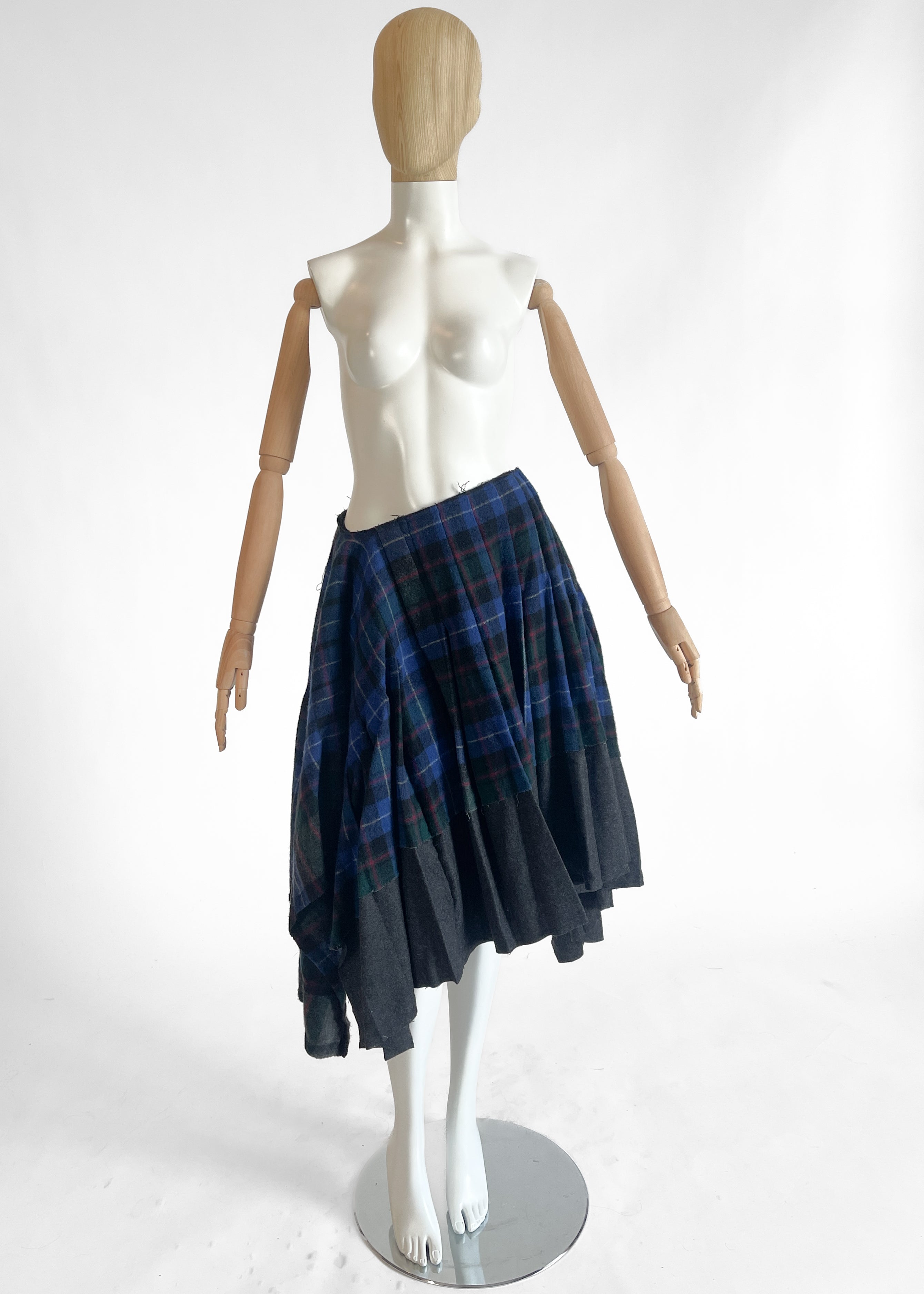 Vintage Comme des Garçons Wool Plaid Skirt Fall 2003
