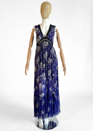 Jean Paul Gaultier Purple Floral Mesh Dress